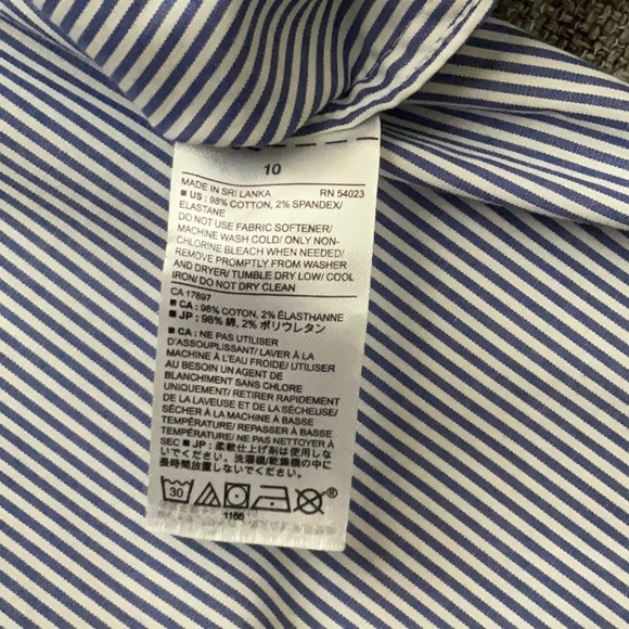 Banana Republic Navy and White Striped Shirt Tailored Fit - Picture 8 of 9